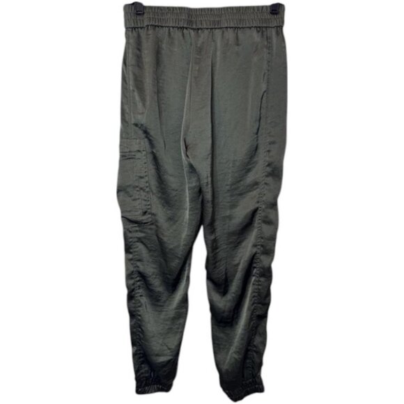 Calvin Klein black satin jogger style cargo ruffled pants size XS - Picture 3 of 4